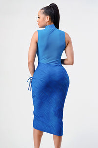 Ocean blue sleeveless sexy dress - Rêve Dorés