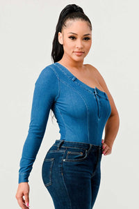 Athina Denim body Suit - ATHINA