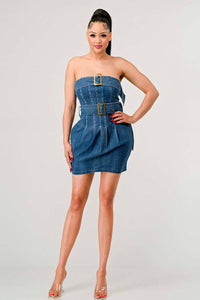 Buckle up denim delight dress Rêve Dorés