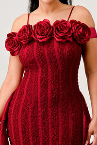 Enchanting Rose Off-Shoulder Dress - Rêve Dorés