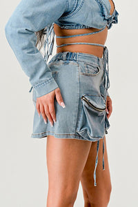 Denim Daze Wrap Skirt - ATHINA