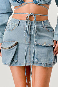 Denim Daze Wrap Skirt - ATHINA