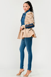 Peplum Panache Denim Jacket - ATHINA