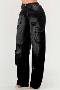 Athina Black washed out cargo pants | ESTIMATED SHIPPING DATE (04/26/2024) - ATHINA