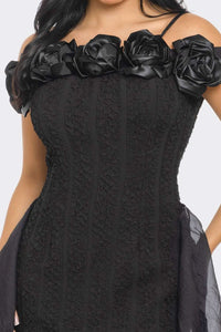 Enchanting Rose Off-Shoulder Dress by Rêve Dorés