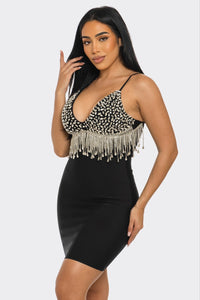 Midnight Shimmer Diamond Tassel Dress | ESTIMATED SHIPPING DATE (05/24/2024) - ATHINA