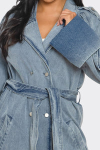 Longline Denim Trench Coat