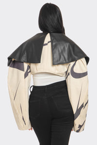 Two-Tone Puff Sleeve Bomber Jacket | ESTIMATED SHIPPING DATE (12/10/2024) - ATHINA