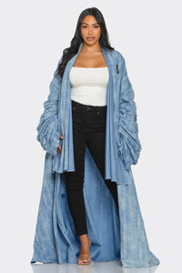 Maxi Denim Duster Coat - ATHINA