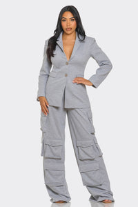 Structured Blazer and Cargo Pants Set - ATHINA