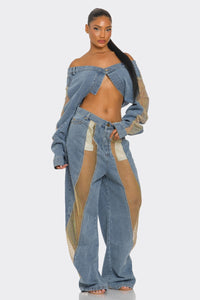 Mesh Fusion Denim Set - ATHINA