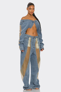 Mesh Fusion Denim Set - ATHINA