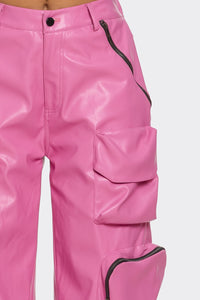 Pink Utility Cargo Pants - ATHINA