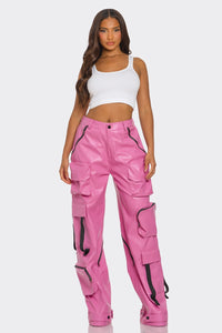 Pink Utility Cargo Pants - ATHINA