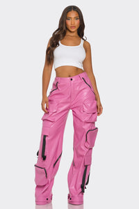 Pink Utility Cargo Pants - ATHINA