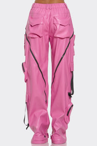 Pink Utility Cargo Pants - ATHINA