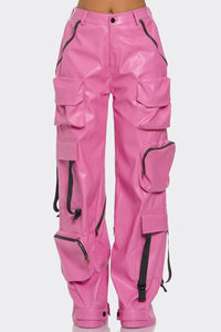 Pink Utility Cargo Pants - ATHINA