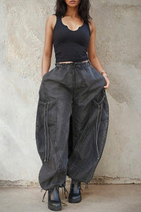 Relaxed Cargo Denim Pants - ATHINA