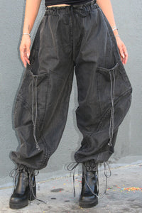 Relaxed Cargo Denim Pants - ATHINA