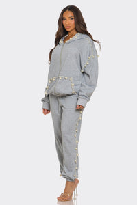 Pearl-Embellished Jogger Set - ATHINA