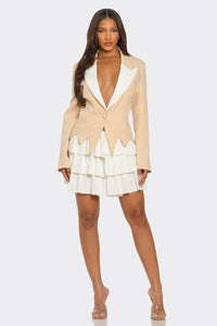 Two-Tone Blazer Dress