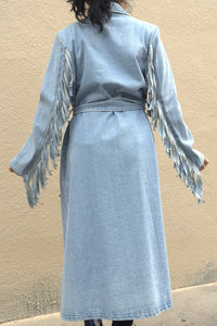 Fringed Denim Trench